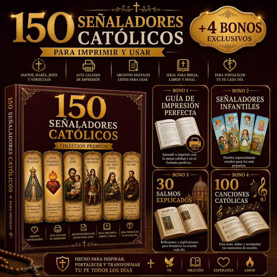 150 señaladores católicos ✝️ + 4 BONUS EXCLUSIVOS 👼🏼