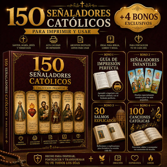 150 señaladores católicos ✝️ + 4 BONUS EXCLUSIVOS 👼🏼